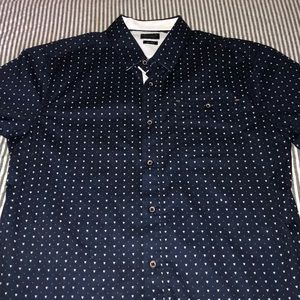Navy blue button up shirt